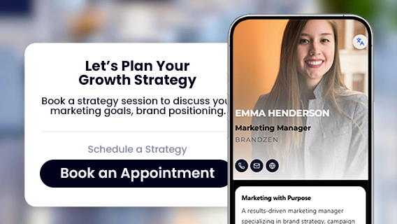 Digital business card with Book an Appointment scheduling option