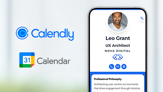 Digital business card with Calendly and Google Calendar integration